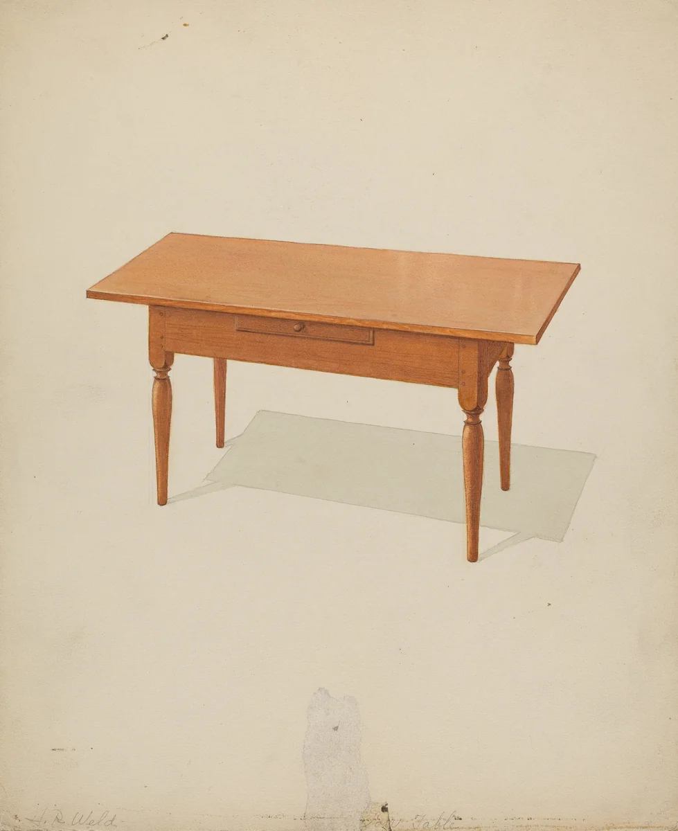 Shaker Low Table by Howard Weld, index of american design, 1936