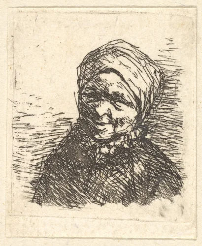 Peasant Woman by Adriaen van Ostade, print, 1610-1685