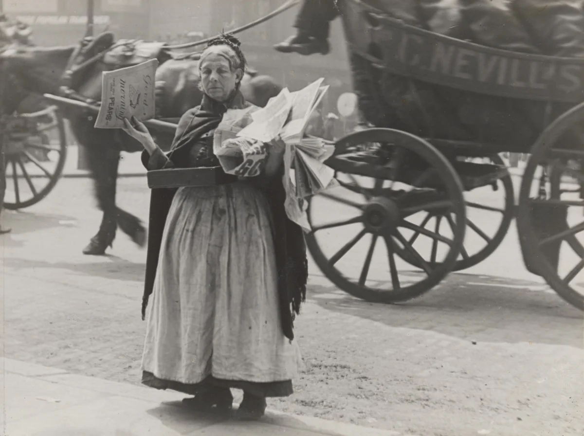 The Magazine Seller, Ludgate Circus, London by Paul Martin, photograph, 1893