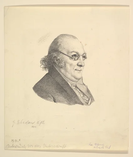 Portrait of Siegmund Wilhelm Wohlbruck (1762-1834) by Johann Gottfried Schadow, print, 1775-1850