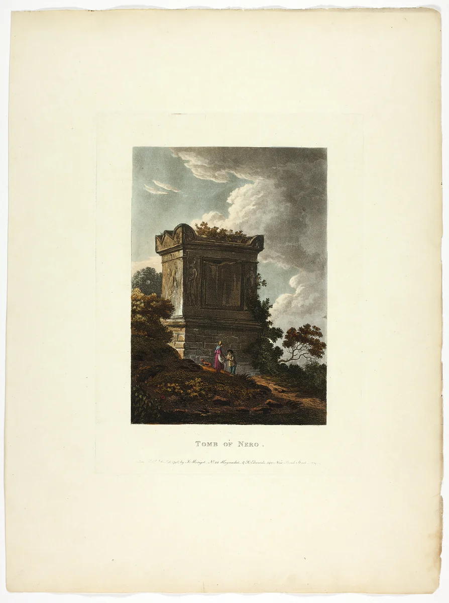 Tomb of Nero, plate 7 from the Ruins of Rome by M. Dubourg, print, 1796