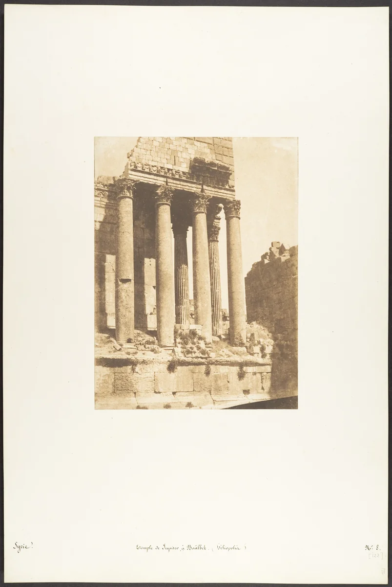 Temple de Jupiter, à Baâlbek (Héliopolis) by Maxime Du Camp, photograph, 1850