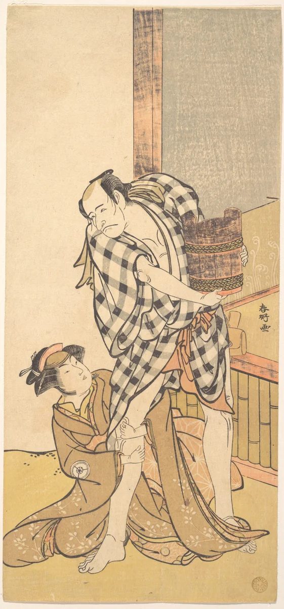 Scene from the Play Yoshitsune and the Thousand Cherry Trees (Yoshitsune senbon zakura) by Katsukawa Shunkō (勝川春好), print, 1784