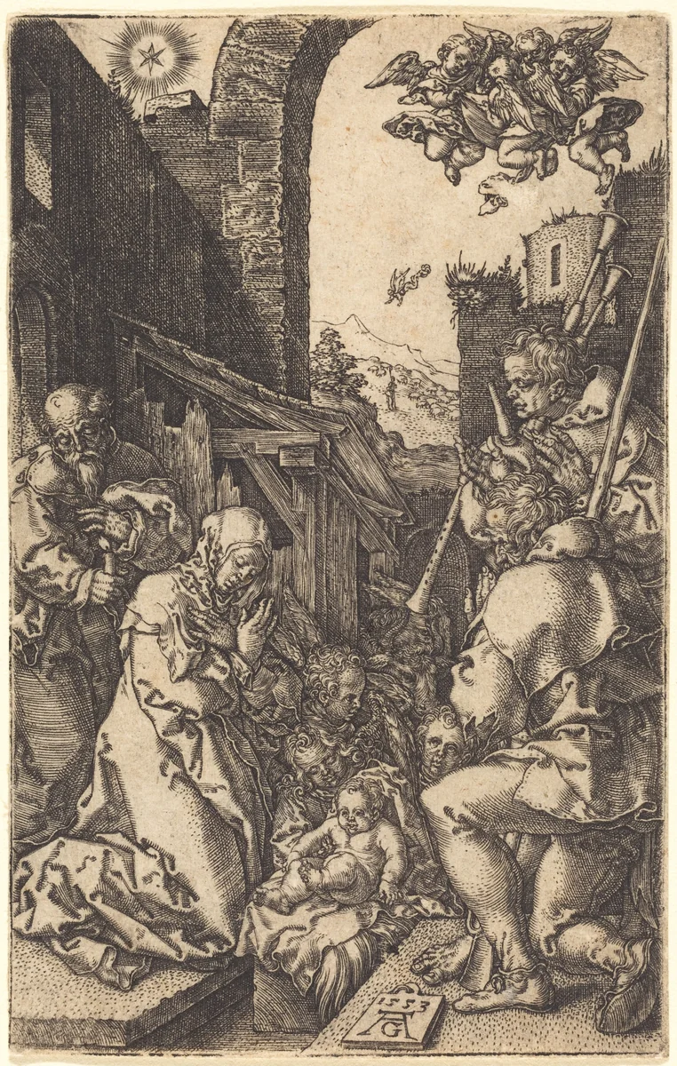 The Nativity by Heinrich Aldegrever, print, 1553