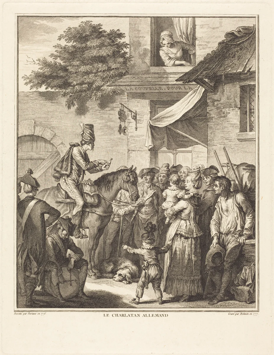 Le charlatan allemand by Isidore-Stanislas Helman, print, 1777