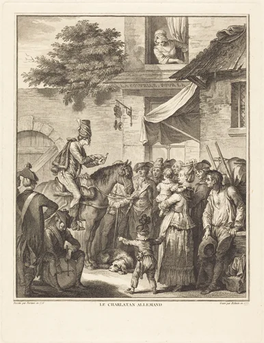 Le charlatan allemand by Isidore-Stanislas Helman, print, 1777