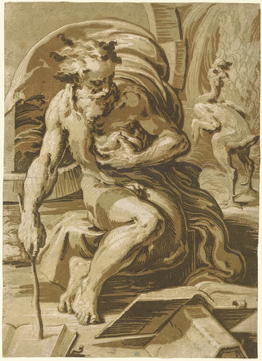 Diogenes by Ugo da Carpi, print, 1527