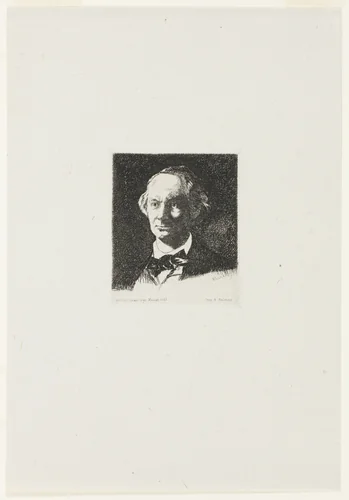 Charles Baudelaire, Full Face III by Édouard Manet, print, 1869