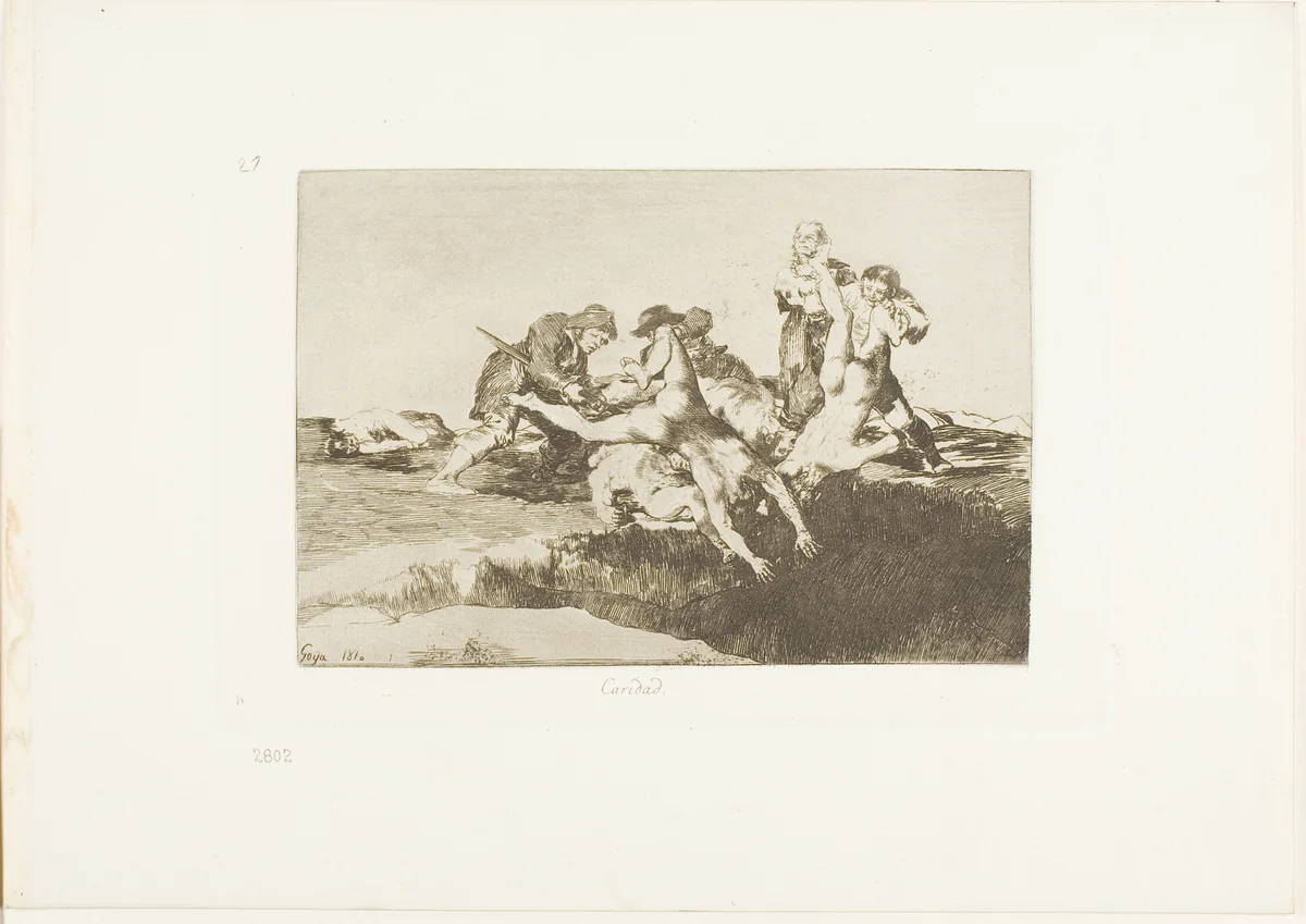 Charity, plate 27 from The Disasters of War by Francisco José de Goya, print, 1810