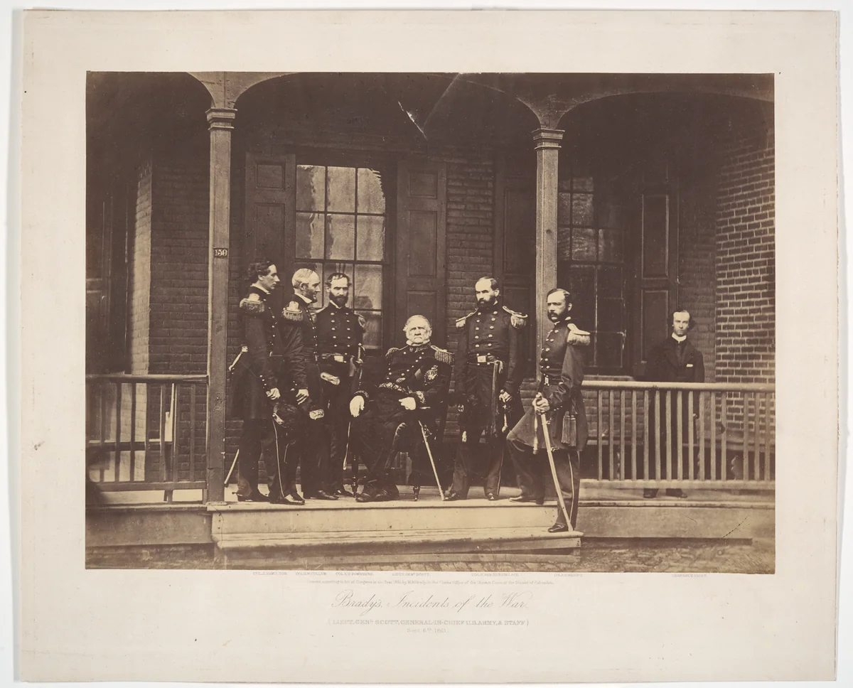 Lieutenent General Scott, General-in-Chief U.S. Army, & Staff by Mathew Brady, photograph, 1861