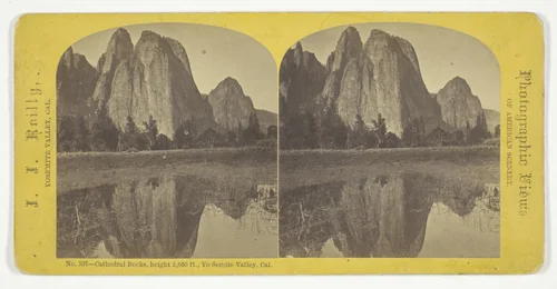 Cathedral Rocks, height 2,660 ft., Yo Semite Valley, Cal., No. 537 from the series "Yosemite Valley, Cal." by John J. Reilly, photograph, 1870-1876