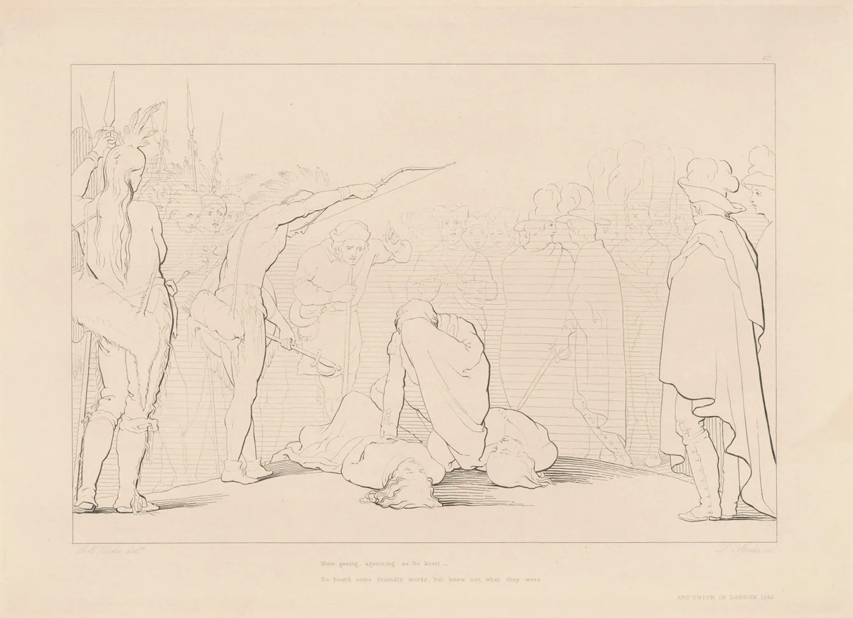 Mute, Gazing, Agonizing... by Lumb Stocks
George Elgar Hicks
Thomas Campbell, print, 1846