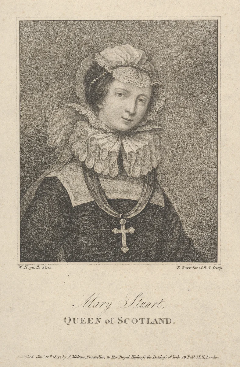 Mary, Queen of Scots by Francesco Bartolozzi, print, 1803