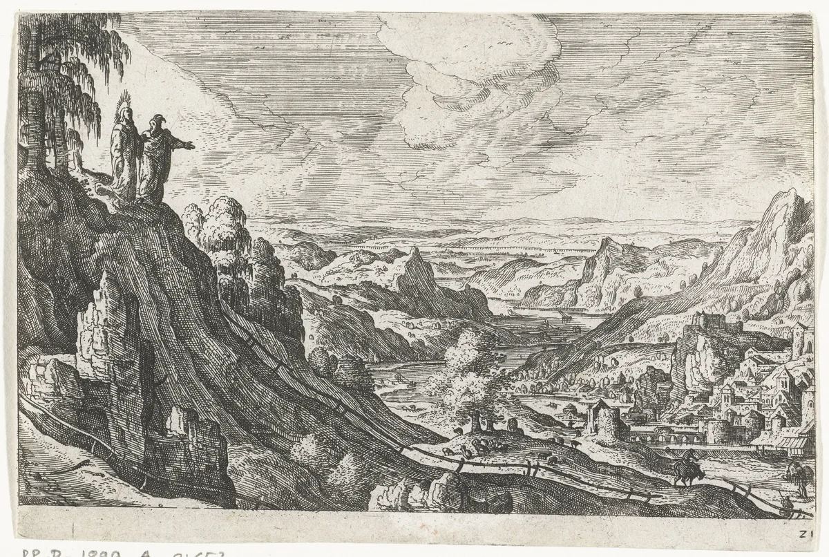 De verzoeking van Christus by anonymous, print, 1550-1650