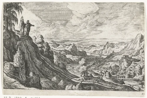 De verzoeking van Christus by anonymous, print, 1550-1650