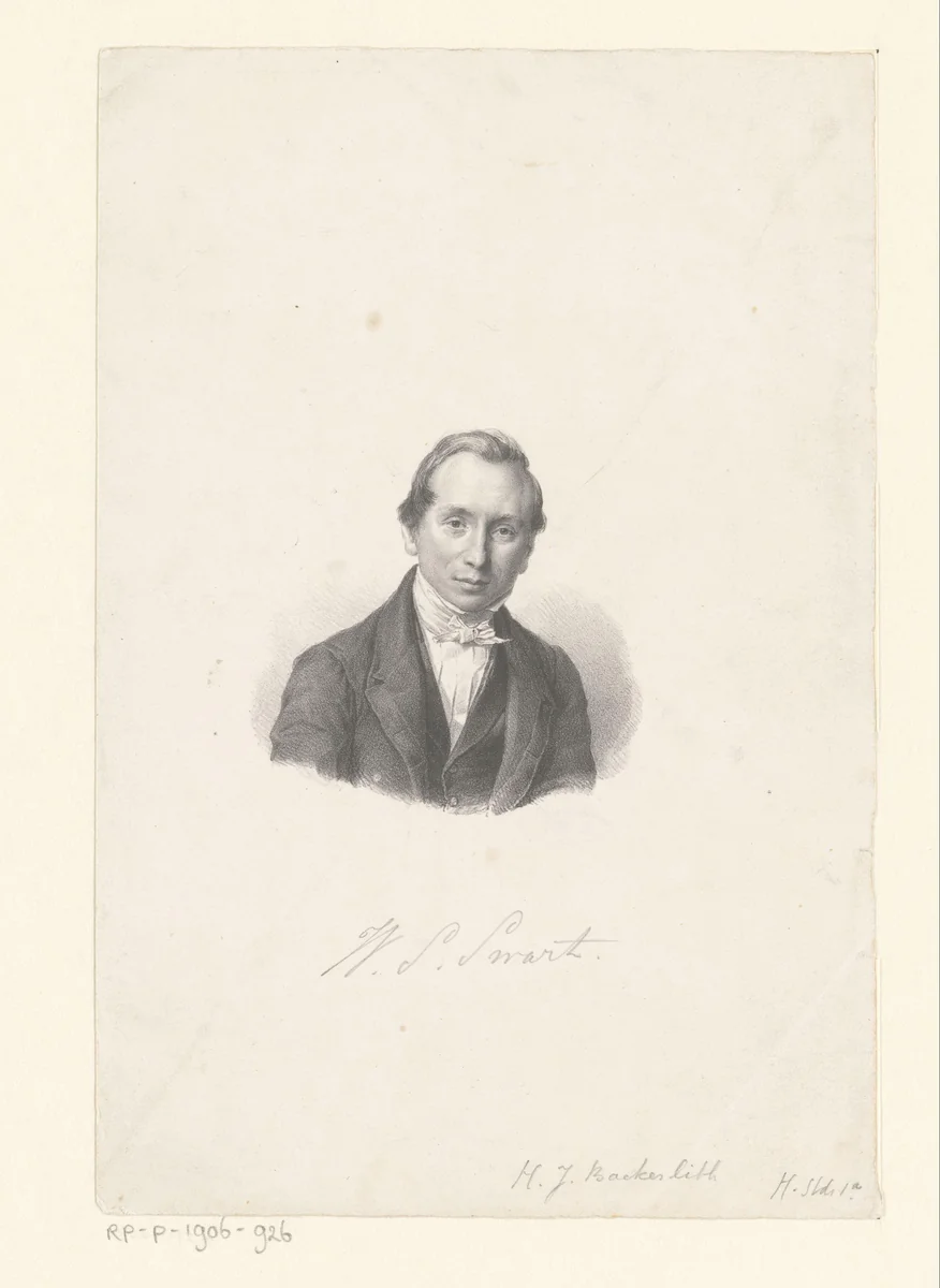 Portret van Willem Simon Swart by anonymous, print, 1822-1845