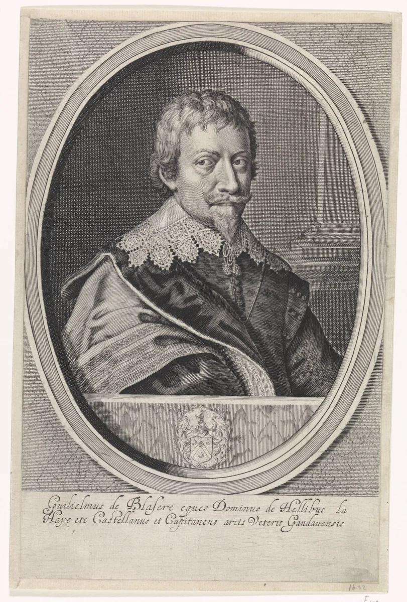 Portret van Guillaume de Blasere by Crispijn van de Passe, print, 1633