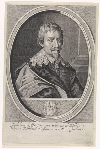 Portret van Guillaume de Blasere by Crispijn van de Passe, print, 1633