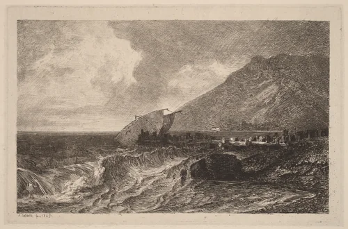Shipwreck on a Shore by Alexandre Calame, portfolio, 1838-1850