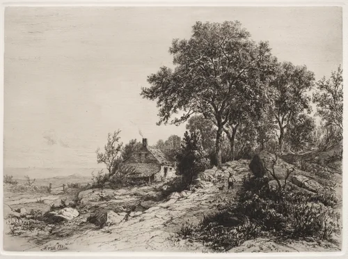 Cottage by the Sea by Hendrik Dirk Kruseman van Elten, print, 1880-1890