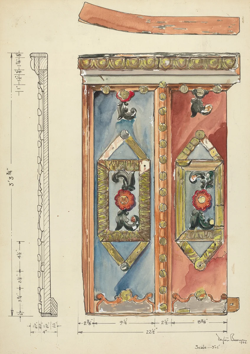 Pulpit - San Buenaventura Mission by Dayton Brown, index of american design, 1935-1942