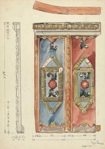 Pulpit - San Buenaventura Mission by Dayton Brown, index of american design, 1935-1942