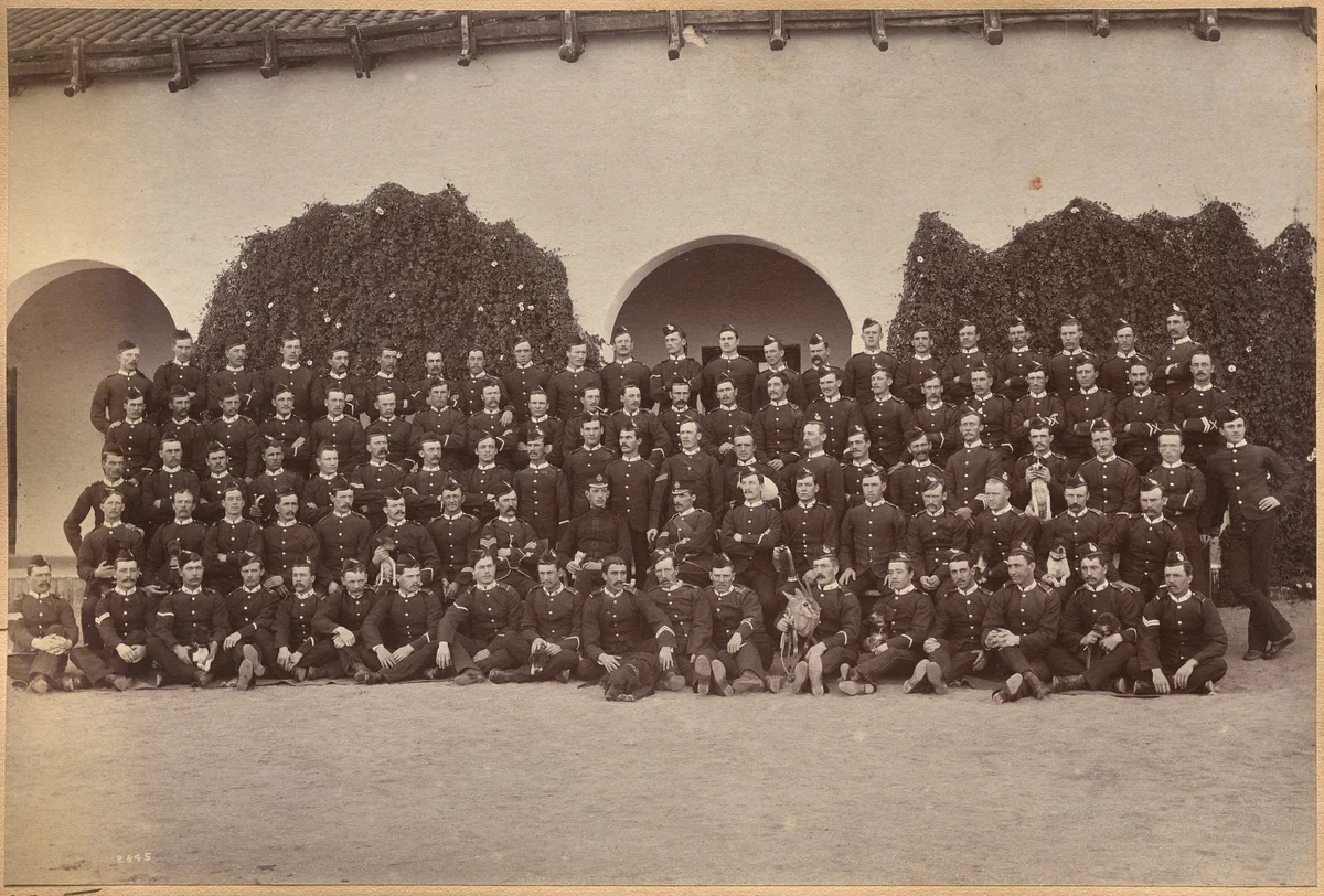 B. c/o Devonshire Regiment, Jhansi (recto) by Raja Deen Dayal, photograph, 1877-1892