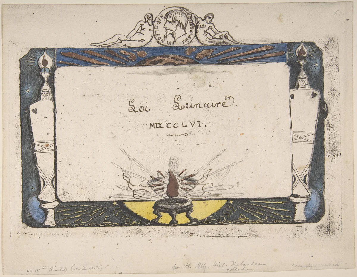 Lunar Law by Charles Meryon, drawing, 1856