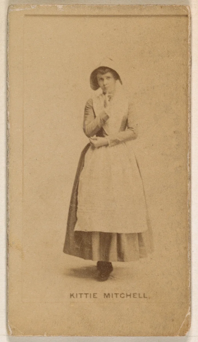 Kittie Mitchell, from the Actresses series (N245) issued by Kinney Brothers to promote Sweet Caporal Cigarettes by Kinney Brothers Tobacco Company, photograph, 1890