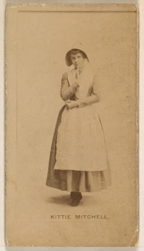 Kittie Mitchell, from the Actresses series (N245) issued by Kinney Brothers to promote Sweet Caporal Cigarettes by Kinney Brothers Tobacco Company, photograph, 1890