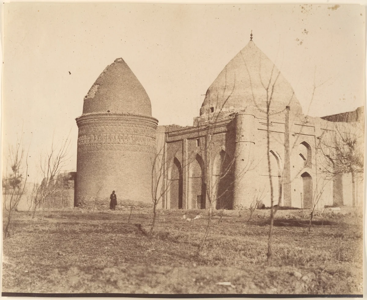 [The Tower of 'Chihil Dukhtaran', Mausoleum of 40 daughters, 1056.] by Luigi Pesce, photograph, 1840-1869