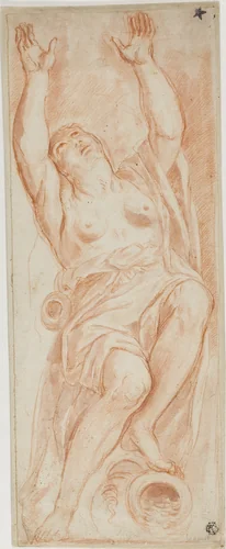 Voluntary Poverty by Domenichino, drawing, 1627-1799