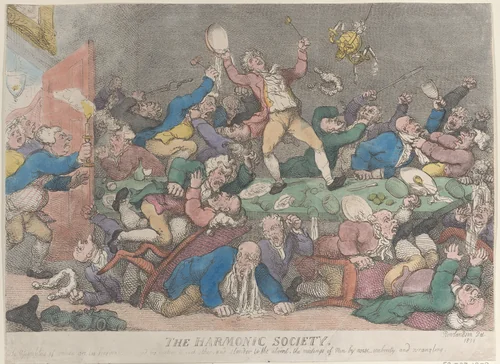 The Harmonic Society by Thomas Rowlandson, print, 1810-1811