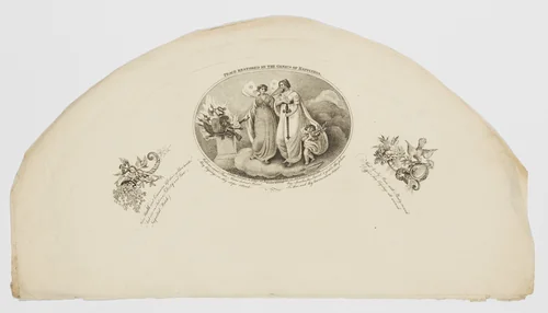 Peace Restored by the Genius of Happiness by George Wilson, print, 1801