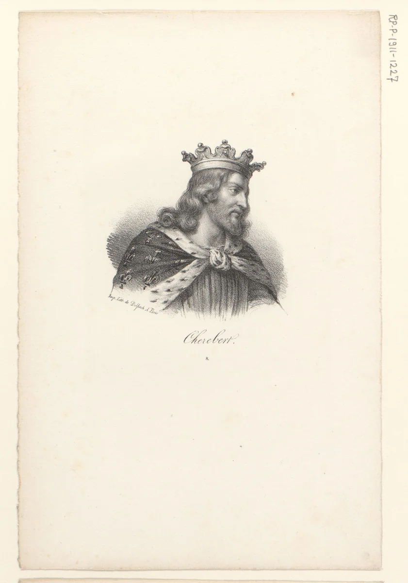 Portret van koning Charibert I by anonymous, print, 1818-1842
