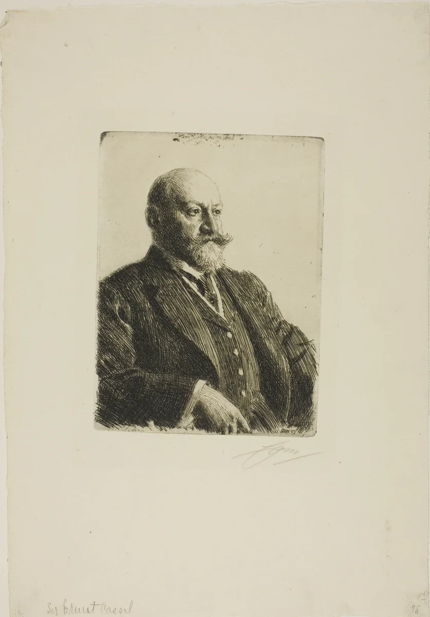 Sir Ernest Cassel by Anders Zorn, print, 1909