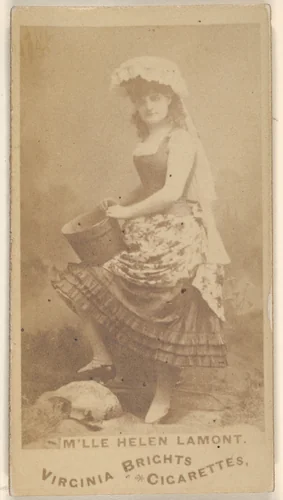 M'lle Helen Lamont, from the Actors and Actresses series (N45, Type 1) for Virginia Brights Cigarettes by Allen & Ginter, photograph, 1885-1891