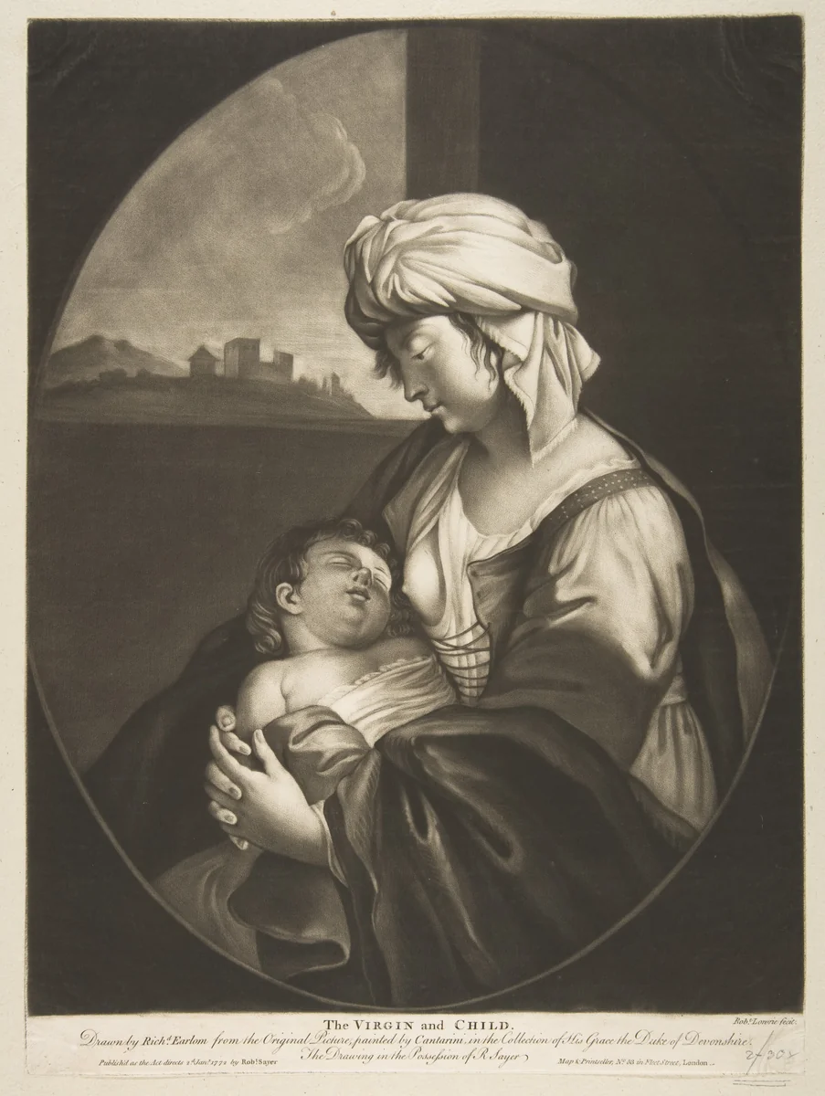 Virgin and Child by Robert Laurie, print, 1772