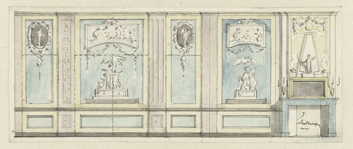 Ontwerp voor een kamerwand by Jurriaan Andriessen, drawing, 1752-1819