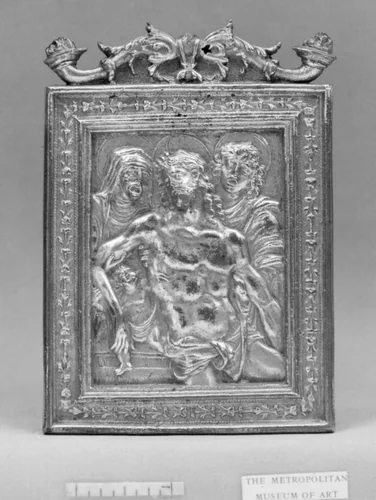 The Dead Christ Supported by the Virgin and St. John by Galeazzo Mondella, metalwork, 1500-1599