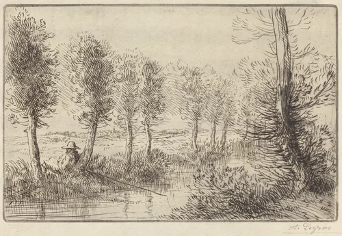 Near the Mill (Pres du moulin) by Alphonse Legros, print, 1837-1911