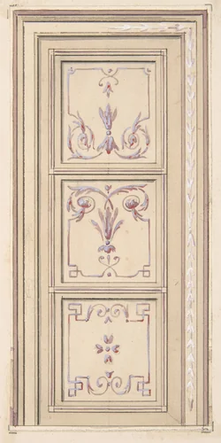 Design for a ceiling by Jules-Edmond-Charles Lachaise, drawing, 1850-1900