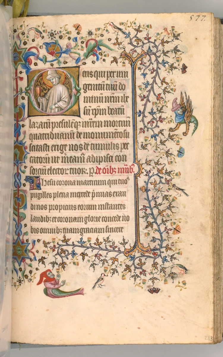Hours of Charles the Noble, King of Navarre (1361-1425): fol. 283r, St. Lazarus by Master of the Brussels Initials and Associates, book, 1400-1410