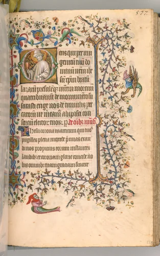 Hours of Charles the Noble, King of Navarre (1361-1425): fol. 283r, St. Lazarus by Master of the Brussels Initials and Associates, book, 1400-1410