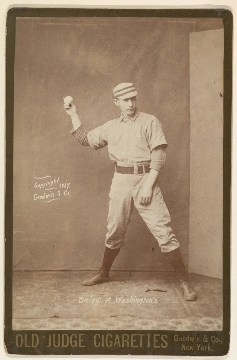 Daley, Pitcher, Washington, from the series Old Judge Cigarettes by Goodwin & Company, photograph, 1887