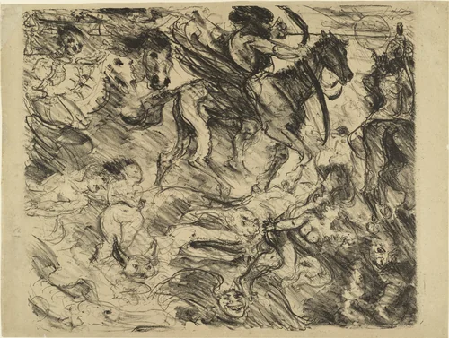 Untitled (plate 3, chapter IV, verses 1-10) for the portfolio The Revelation of St. John (Die Offenbarung Johannis) by Lovis Corinth, print, 1916