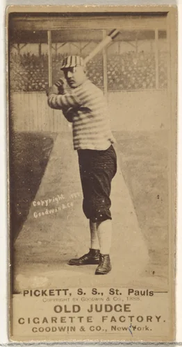 John Thomas Pickett, Shortstop, St. Paul Apostles, from the Old Judge series (N172) for Old Judge Cigarettes by Goodwin & Company, photograph, 1888
