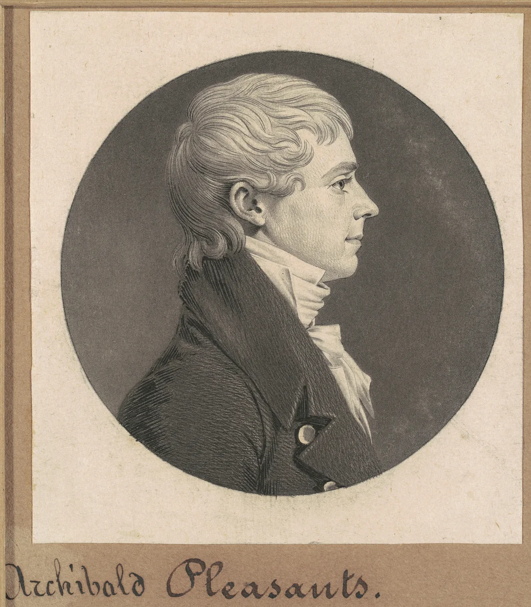Archibald Pleasants, Jr. by Charles B. J. Févret de Saint-Mémin, print, 1808