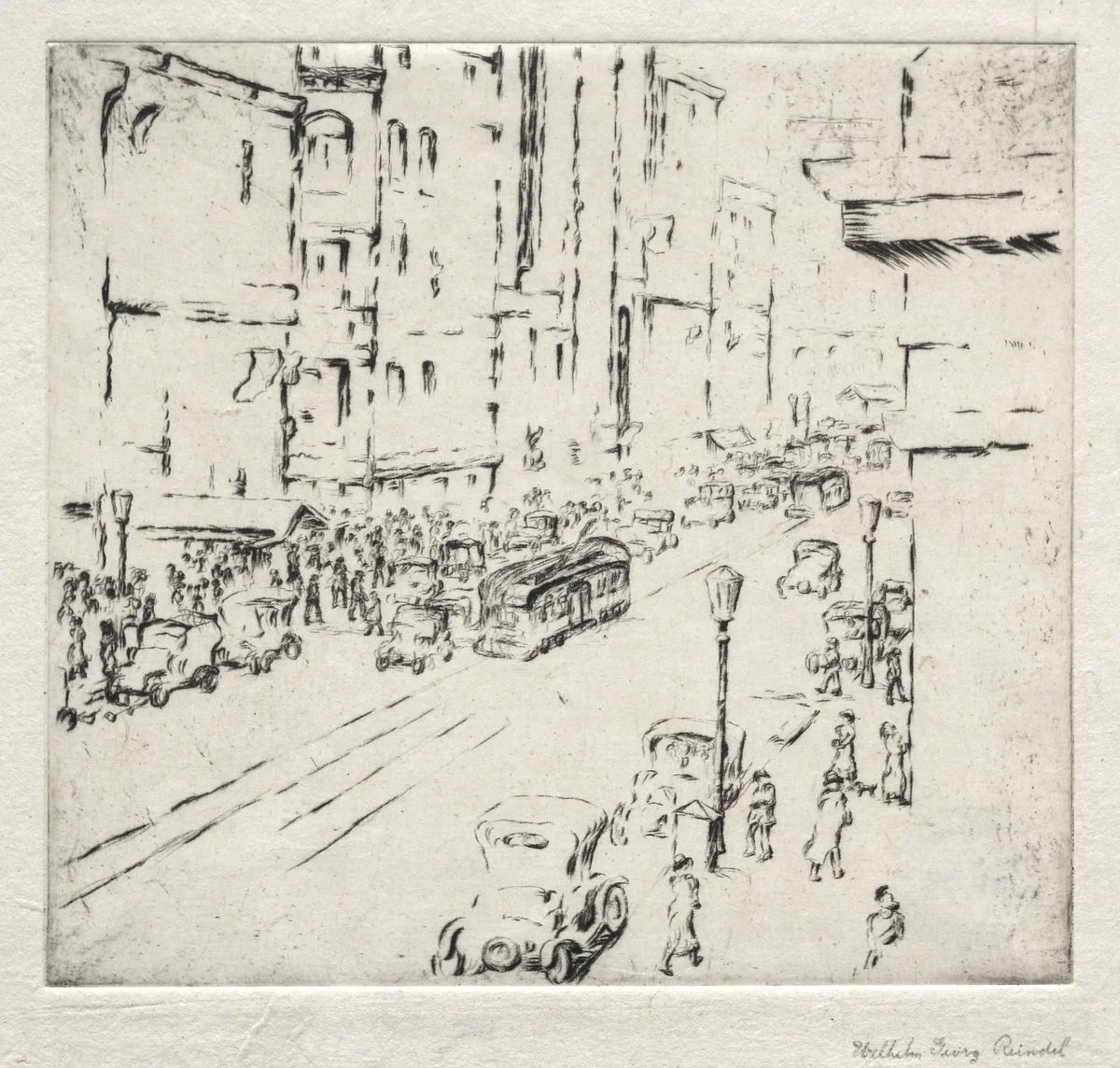 The Avenue by William George Reindel, print, 1913-1920